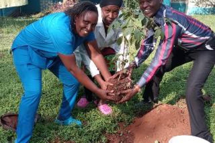 Uhs Nurse participate in tree planting