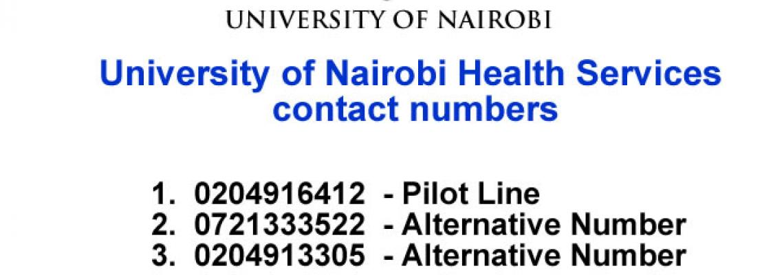 University of Nairobi Health Services contact numbers
