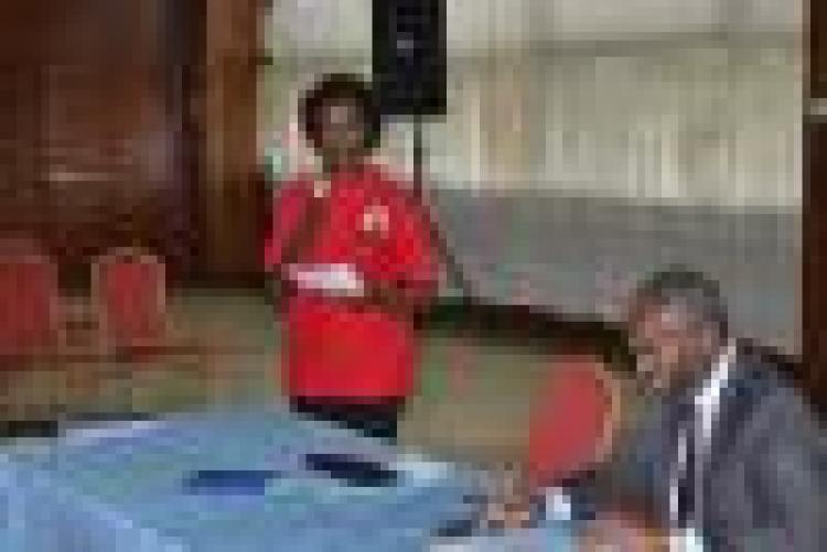 The CMO Dr. Doreen Asimba Making her speech