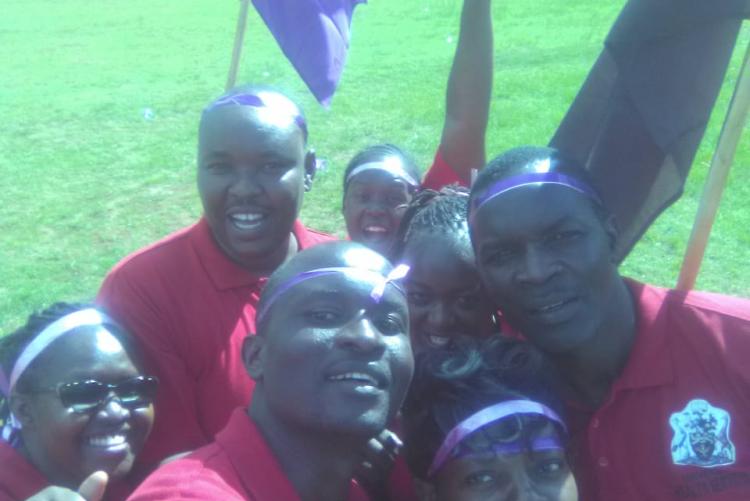 purple team celebrating a win
