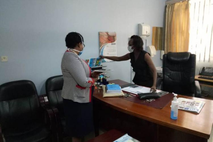 Former CMO DR. Doreen Asimba handing over to the incoming CMO DR. Lucy Muhia-Ndah