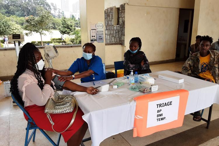 Nurse takes patients Vital at the Triage