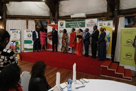 The University of Nairobi team celebrates receiving the Gender Equality and Disability Inclusion Award 2025 at the Safari Park Hotel in Nairobi, led by the chief medical officer, Dr. Miyoro