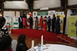 The University of Nairobi team celebrates receiving the Gender Equality and Disability Inclusion Award 2025 at the Safari Park Hotel in Nairobi, led by the chief medical officer, Dr. Miyoro